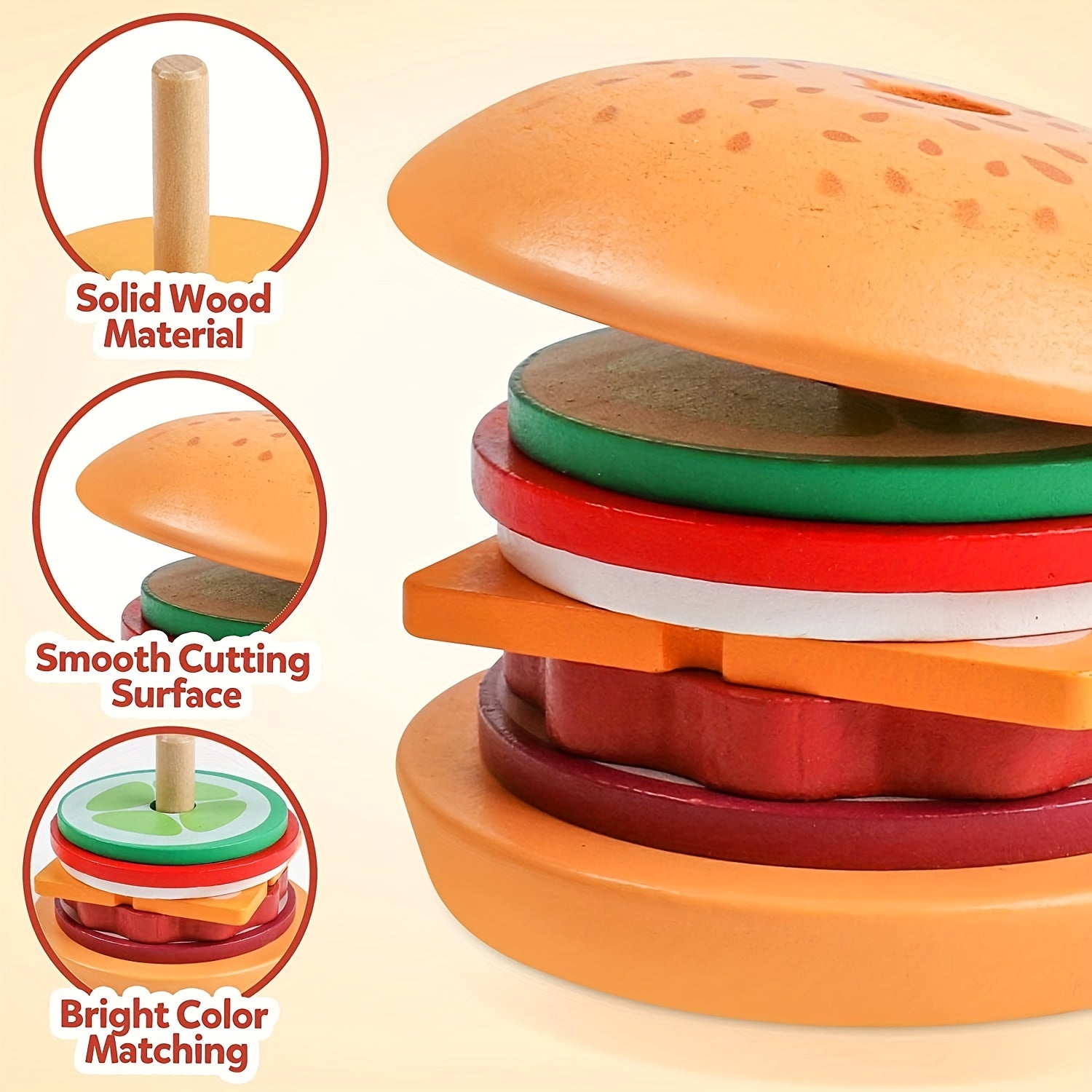 Montessori Stacking Toy - BurgerBuilders