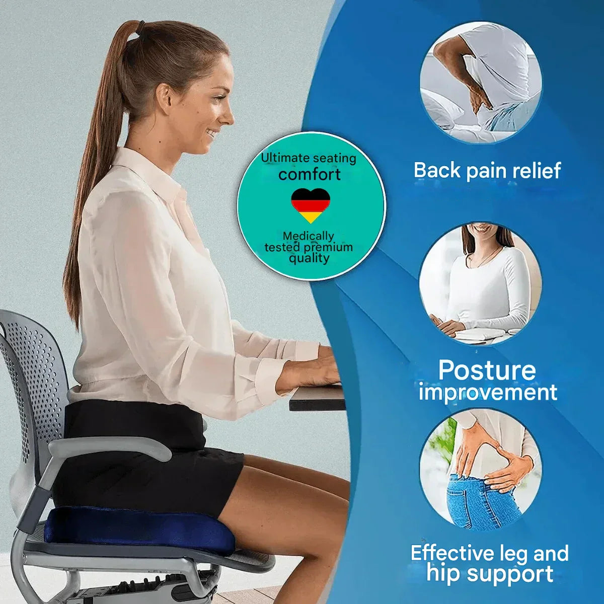 Orthopaedic 4D Seat Cushion - PosturePlus