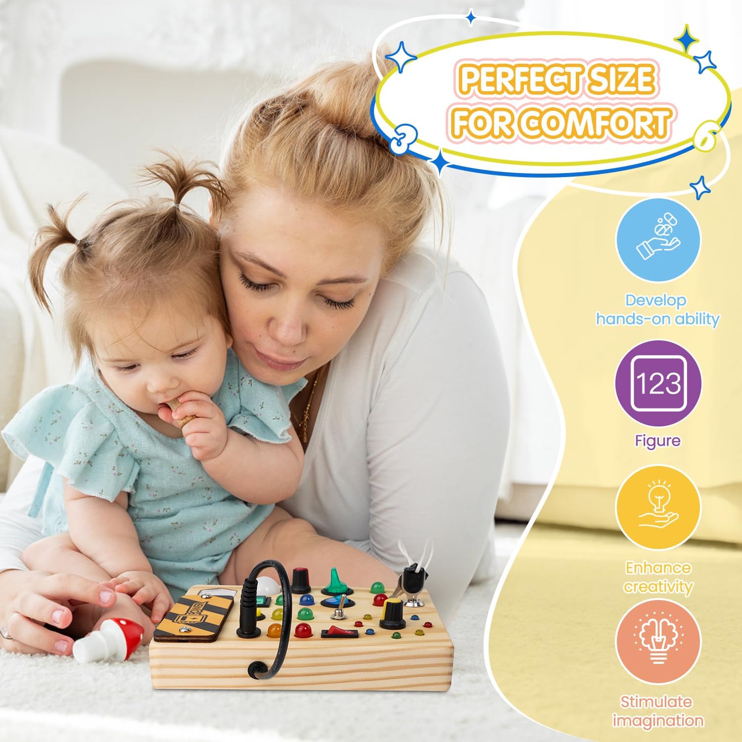 Montessori Toddler Pinboard with 27 LED Lights - BrightMinds