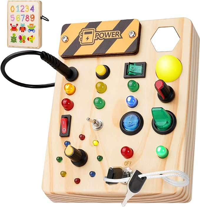 Montessori Toddler Pinboard with 27 LED Lights - BrightMinds
