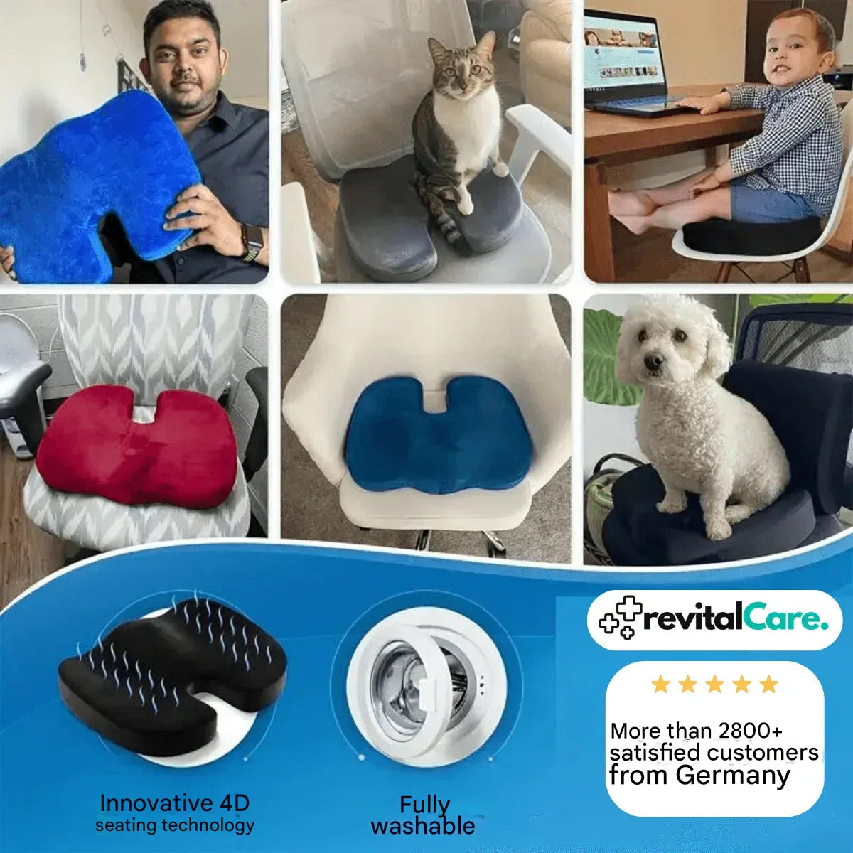 Orthopaedic 4D Seat Cushion - PosturePlus