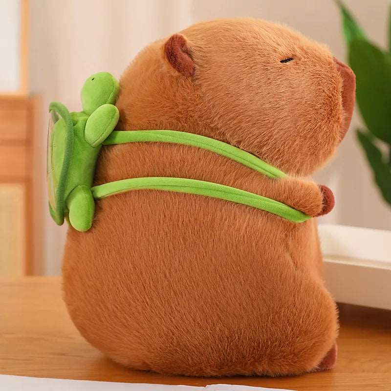 Cuddly Capybara with Turtle Backpack - TurtleBuddy