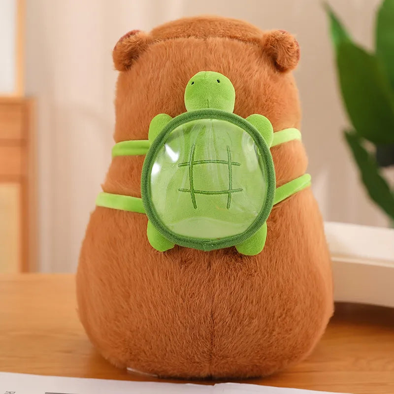 Cuddly Capybara with Turtle Backpack - TurtleBuddy