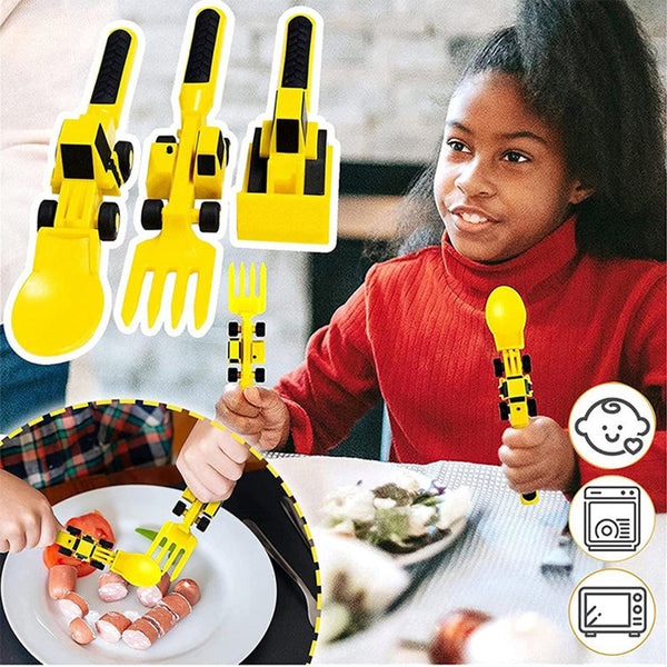 Bulldozer Kids Cutlery Set - ConstructoFork