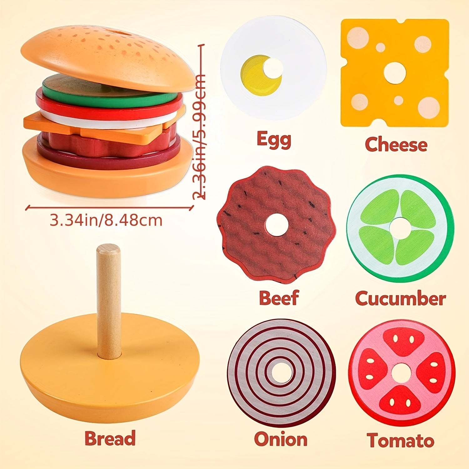 Montessori Stacking Toy - BurgerBuilders