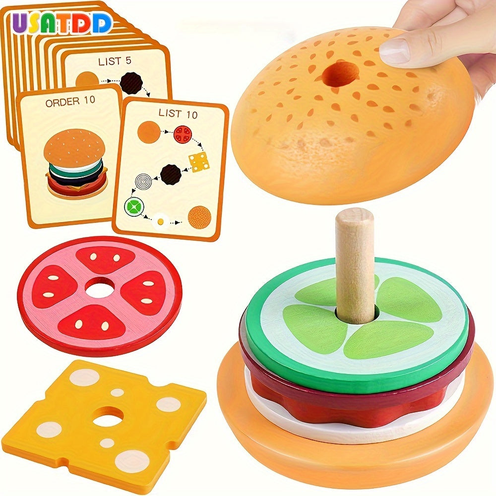 Montessori Stacking Toy - BurgerBuilders