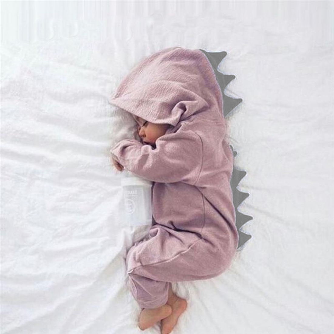 Cute Baby Onesie with Dinosaur Hood - DinoDream Onesie